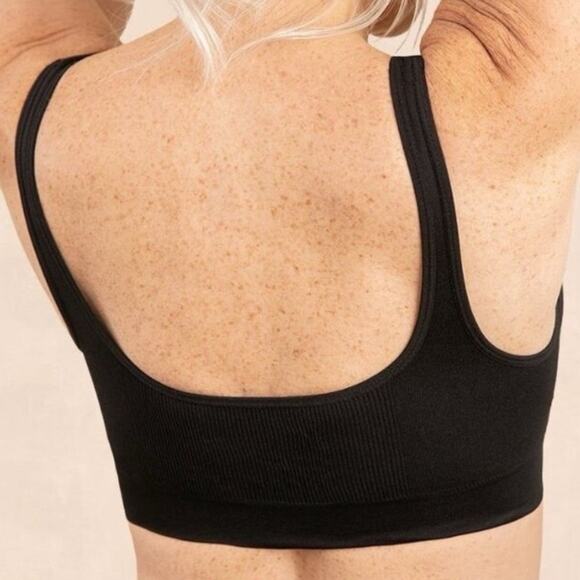 TRUEKIND Wireless Hookless Pullover Wide Strap Bralette - Size 2XL BLACK - Picture 4 of 5